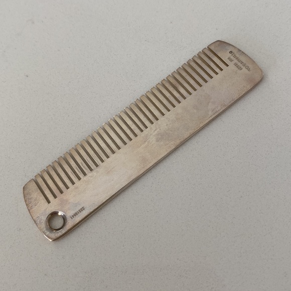 Tiffany & Co. Sterling silver baby comb with pink & blue tassel - Picture 5 of 12